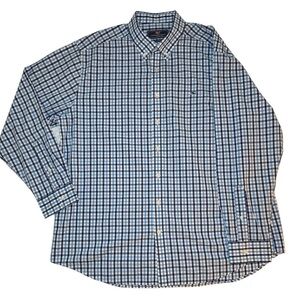 Men’s Vineyard Vines Slim Fit Whale Shirt Blue Gingham Size XXL